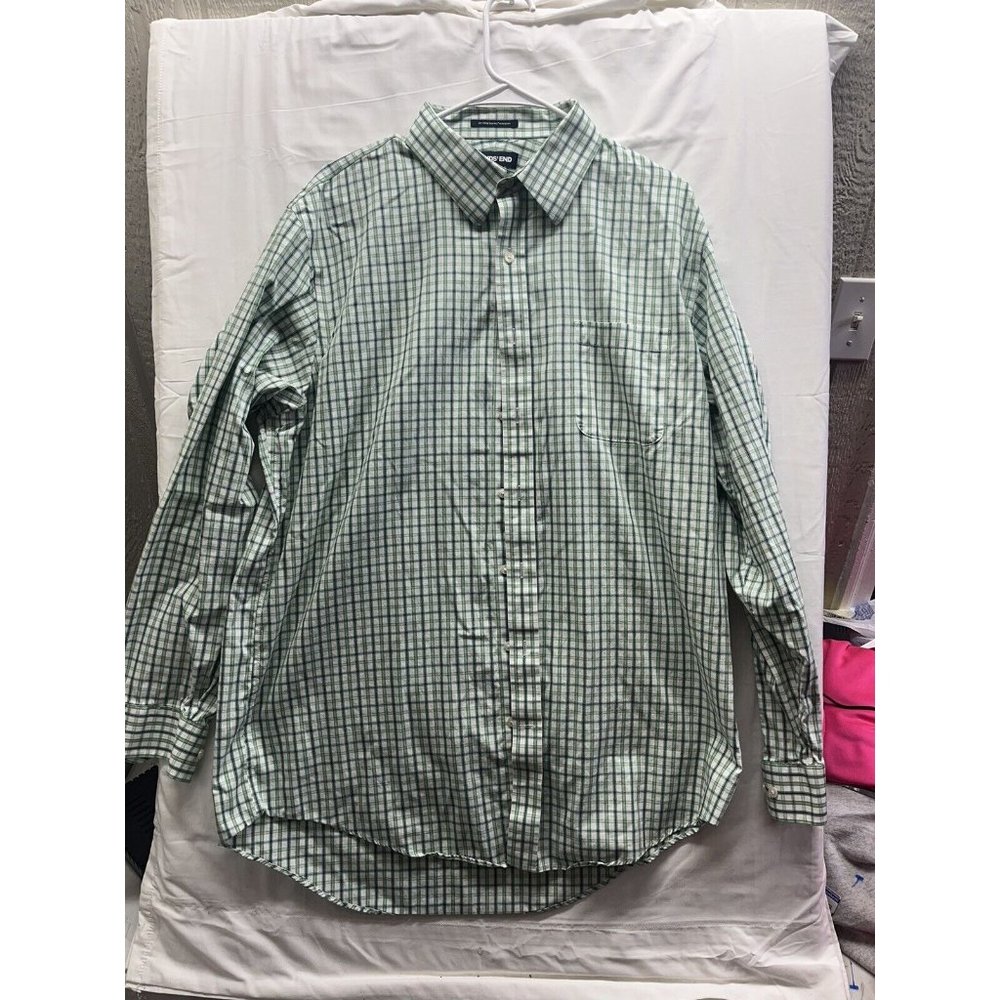 Lands End Blue Button Down Shirt size‎ 17-36 FIT/TALL